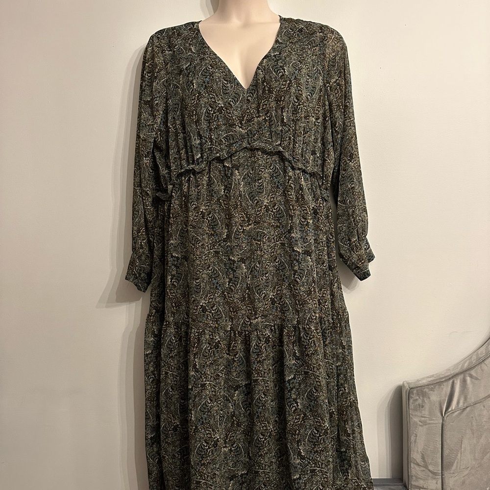 Joe Fresh Multicolor plus size Long Sleeve Dress Peasley